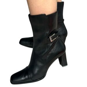 Anne Klein Black Heal Soft Leather Boots Size 8М